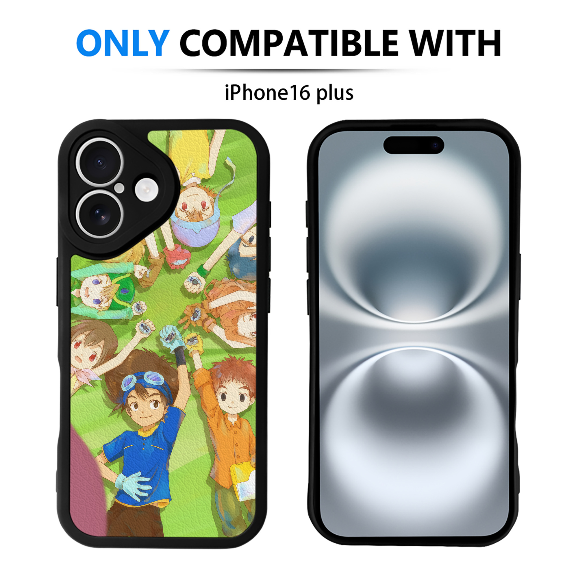 （画像用） Digimon デジタルモンスター/デジモン 【iPhone 16シリーズ対応】シリコンスマホケース（レザー調） 材質：シリコン
